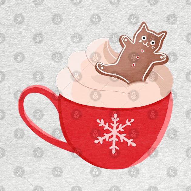 Hot Chocolate and Gingerbread Kitty by KilkennyCat Art